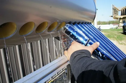 a man setup solar water heater