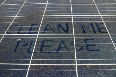 dust and dribs on solar panels