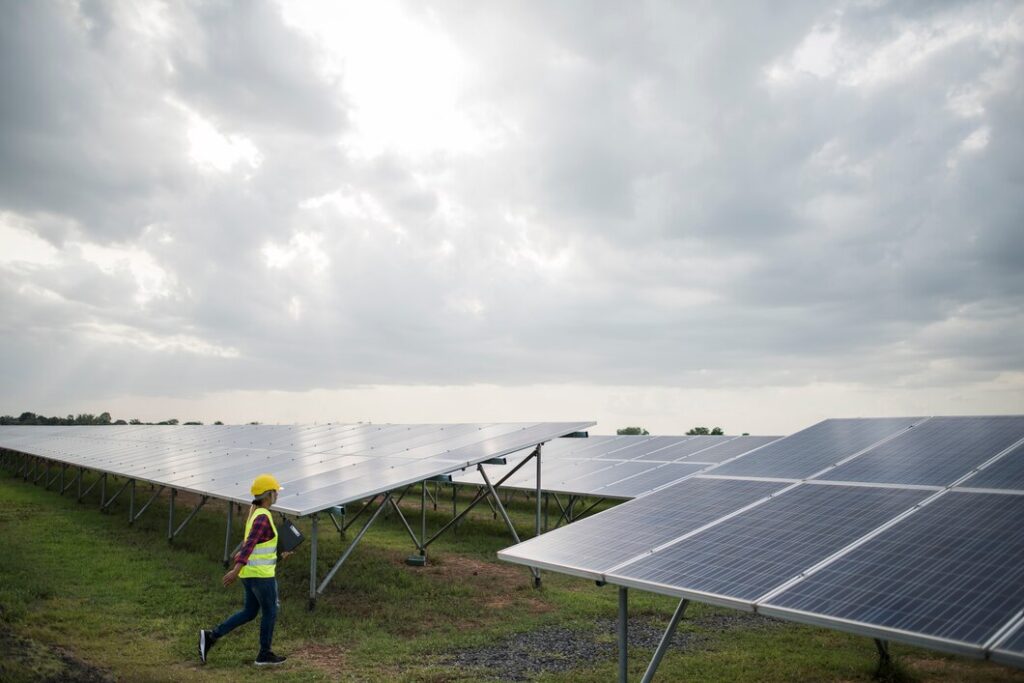 solar panels in cloudy weather