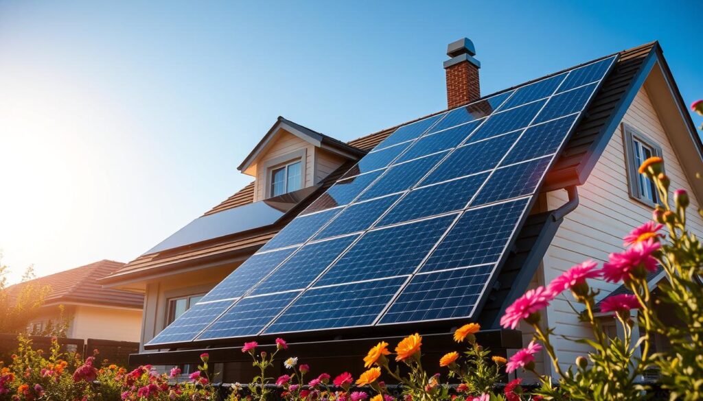 solar panels at rooftop