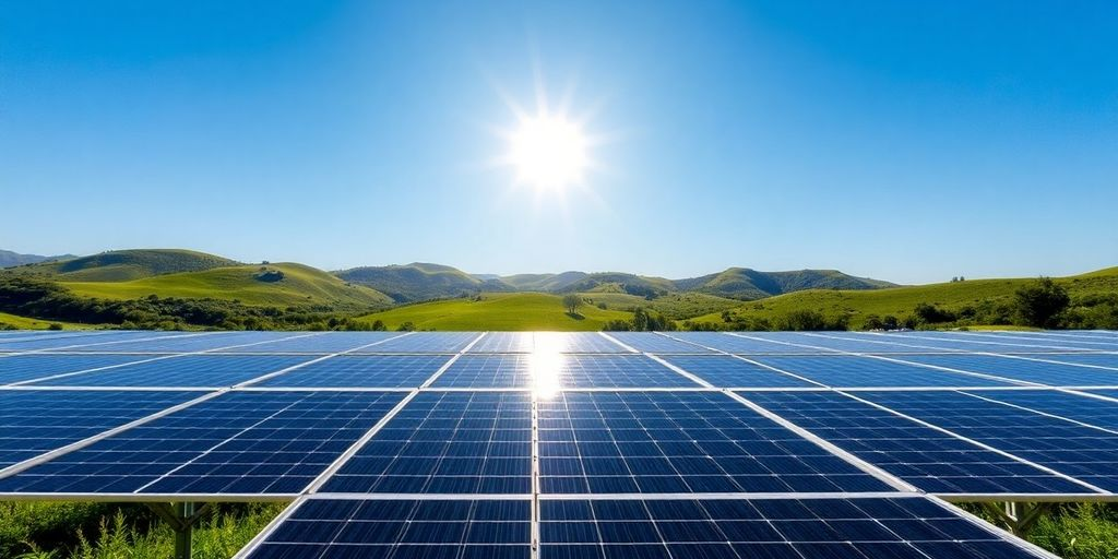 solar panels on a field