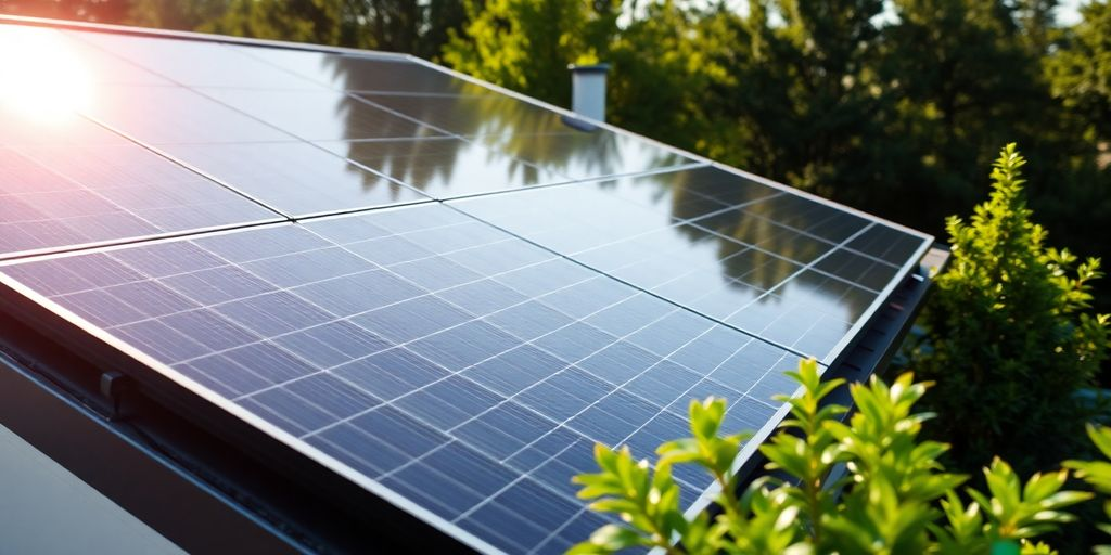 solar panels on a roof